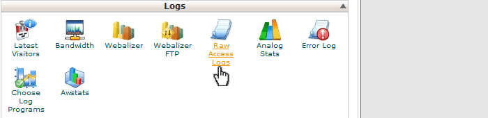 Click on Raw Access Logs in cPanel